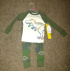 2t boys Dinosaur pajamas set